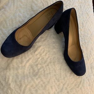 Naturalizer Navy Suede block heels
